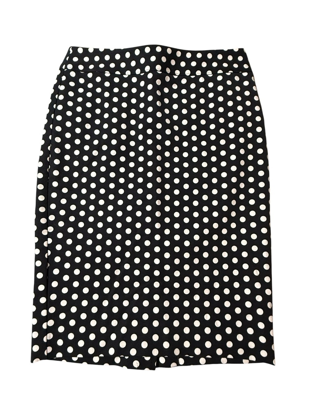Ann Taylor Black & White Polka Dot Skirt Sz 0 Office Lined Pencil Skirt Classic